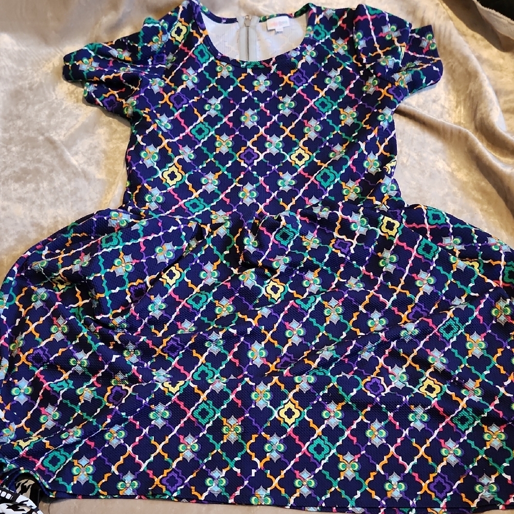 Colorful Geometric Dress Sz 2XL